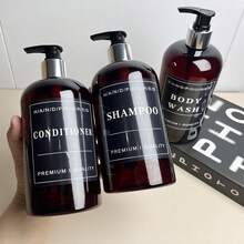 3 件套浴室洗发水分配器套装，可再填充泵瓶 500 毫升 - 彩色 - 查看 1