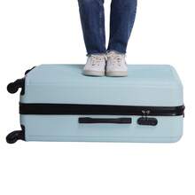 3pcs/Set 20" + 24" + 28" Luggage Set, Trolley Suitcase, Travel Trunk, European Manufacturing, EU Registered, Travel Case, ABS Plastic Hard Shell, Large Capacity, Travel, Reinforced, Quiet Wheels, Password Lock, Holiday Travel - Light Green S+M+L - View 6