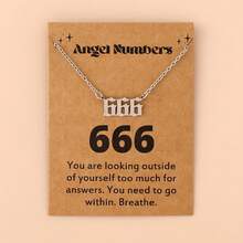 1 Women's Angel Digital Necklace Number 000-999 Gold Stainless Steel Digital Pendant Necklace - Silver - View 9