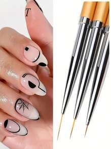 Pinceau de peinture doré ultra-fin à pointe, outil pour nail art œil de chat, pinceau professionnel super fin pour la conception d'ongles et l'art, pinceau de peinture, pinceau floral, traçage, convient pour la peinture sur métal faite main. Convient pour les artistes DIY, Halloween, Noël, cadeau d'anniversaire parfait. Convient pour la maison, le salon de beauté, la peinture de mariage