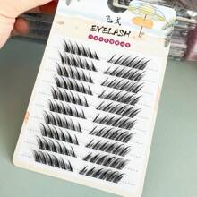 120 Pcs Charming Fox Wing Natural Soft Fine False Eyelashes, Suitable For Beginners, Long Winged Cartoon Eye Style - C - View 3