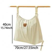 1pc Embroidered Bear Mom Stroller Organizer Bag, Portable Milk Bottle Diaper Storage Bag, Kids Stroller Hanging Pouch, Stroller Accessory Organizer Bag - Multicolor - View 3