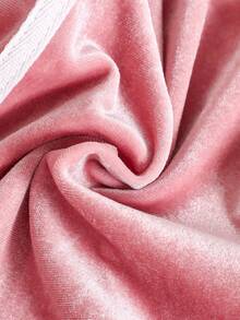 Conjunto de 2 Peças para Meninas para Outono/Inverno, Top de Manga Longa de Veludo com Padrão de Coração 3D e Acabamento de Renda, Calça Pantalona de Veludo, Conjunto Doce e Quente para Meninas