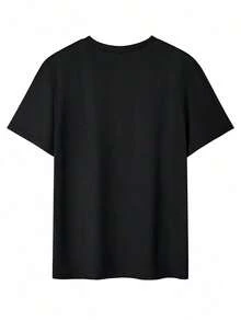 Camiseta de manga corta casual de hombre con estampado de gaviota, de verano - Negro - Ver 4