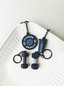 1PCS/3PCS/4PCS 3D迷你软塑健身器材系列钥匙扣，简约时尚的粉色和黑色运动水壶，杠铃哑铃片仿真挂件，举重运动包挂件配饰，适合男士情侣兄弟父亲，返校季礼物汽车配饰可爱哥特Y2K - 彩色 - 查看 15