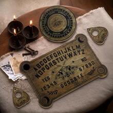 Bộ 4 dụng cụ bói toán pha mặt trăng và bướm đêm, bao gồm bảng trả lời bằng gỗ, bảng tâm linh, giá đỡ bài Tarot, bảng thông tin bằng gỗ, đồ trang trí bằng pha lê - Nhiều màu - Xem 2