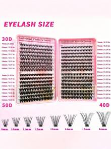 640PCS D Curl Clusters False Individual Lash Eyelashes Extensions 10-16mm Lash Mix, Large-Capacity Cluster Fake Eyelashes 10D 20D Mixed Style Segment Lash Book, D Curling Lash Eyelashes Extension, Volume Lashes Eyelash Extensions Wispy For Self Application At Home Daily Wear, Easy To Use Lash Clusters, Eyelash Clusters, Individual Eyelashes, Lashes, Fake Lashes - D - View 8