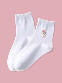 1/5 Paar Kinder Socken für Frühling/Sommer, einfarbige Socken mit Spitzenbesatz, Mädchen mit Hut Muster, einfache, vielseitige Mode, hautfreundlich, weich, atmungsaktiv, Lässig Sport Socken, geeignet für den Alltag, Urlaub, Reisen, Schulstart, Campus, Sport, neues Semester, Studenten, Schulanfang - Verschiedenfarbig - Übersicht 4