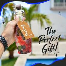 8.5 Oz Textu Swing Top Glass Bottles 6 Pack 250 ML Clear Teardrop Flip Top Bottles For Parties Brewing Fermting Gifts Includes Shrink Wrap Paper Tags Funnel Brush Gold Marker YFHL5 - 無色 - 查看 8