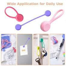 1/5/10 dây cáp từ tính, dây buộc silicon tái sử dụng, dây buộc xoắn để bó và sắp xếp các vật dụng cố định, kẹp dây quấn nam châm tủ lạnh cho tai nghe USB và móc khóa (Màu ngẫu nhiên) - Nhiều màu - Xem 5