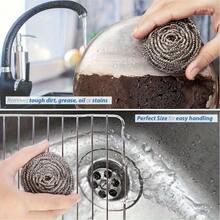 1/6/12/20 件装钢丝绒清洁刷，金属厨房清洁海绵，洗碗百洁布，重型，优质不锈钢清洁刷，适用于厨房锅碗瓢盆和浴室清洁 - 多色 - 查看 6