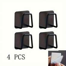 1/2/4 件别致不锈钢海绵架 - 易粘贴，无需钻孔，厨房和浴室海绵收纳架 - 耐用且防锈