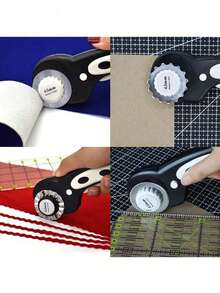 Dao cắt xoay 45mm, 5 lưỡi thay thế, tay cầm tiện dụng có khóa, thích hợp cho vải, da, đồ thủ công, may vá, ch quilting, dao cắt vải xoay hiện đại dùng trong gia đình - Phù hợp cho cả người thuận tay trái và tay phải (Màu hồng) - Nhiều màu - Xem 6