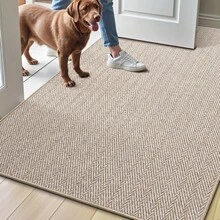 Ultra Thin Indoor Door Mat For Entrance ,Non Slip Entryway Mat, Low Profile Doormat, Unique Herringbone Design Carpet For Inside, Patio, Porch, Hoom Decor - Màu be - Xem 8
