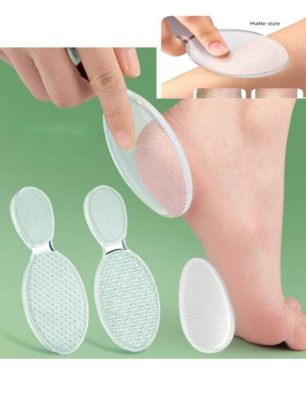 1/2/3 Peças Lixa de Pé de Vidro Nano - Inodoro, Esfoliador Dupla Face para Escada Suave, Ferramenta de Modelagem de Unhas