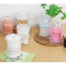 1 Pack Acrylic Qtip Holder Dispenser,Bathroom Canisters Apothecary Jar Set, Vanity Makeup Storage Organizer Set, 12 Oz - 10oz One With Gap 4p - View 5