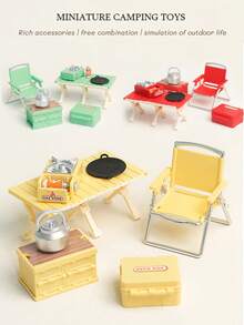 Miniatur-Haushaltsgeräte, Camping-Geschirr-Set, dekorative Sammlerstücke, Dessert-Tisch-Accessoires, Aktivitäts-Displayprops, realistische Modelle, Spielzubehör, Rollenspiel-Set - Verschiedenfarbig - Übersicht 9