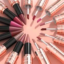 AINIPINK 1pcs [ Lip Gloss + Lipstick ], 2-In-1 Matte Easy To Color, Waterproof, Sweat-Proof, Non-Stick To Cup, Non-Fading, Long-Lasting, Exquisite, Suitable For Gifts, Festival Makeup, And Performance Makeup - Multicolor - View 11