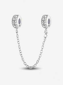 1 Pieza Cadena de Seguridad de Plata de Ley 925 con Zirconia Gato Lindo para Mujeres, Apta para Pulseras, Brazaletes, Fabricación de Joyas DIY, Regalo de Citas, Joyería Fina para Damas