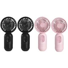 VanSmaGo Caming Fan Portable Mini Outdoor Fan Set [2/3/4/5/6/9/10 Pieces] Handheld Personal Small Fan With 3 Speed For Outdoor Travel, USB Rechargeable Battery Powered Durable Eyelash Fan, Multiple Colors - 4pcs-Black*2+Pink*2 - 查看 1