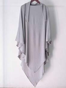 1 Set Sleeveless Undershirt + Open Abaya, Made Of Skin-Friendly Crinkle Chiffon Fabric, Breathable, Suitable For Muslim Women's Daily Wear, Can Be Used In Spring, Summer And Autumn - Multicolor - View 34