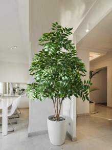 76-130cm Large Artificial Plants Fake Tropical Palm Tree Plastic Nandina Tree Branch Tall Green Plants For Home Garden Office Decor Without Pot Gifts Birthday Graduation