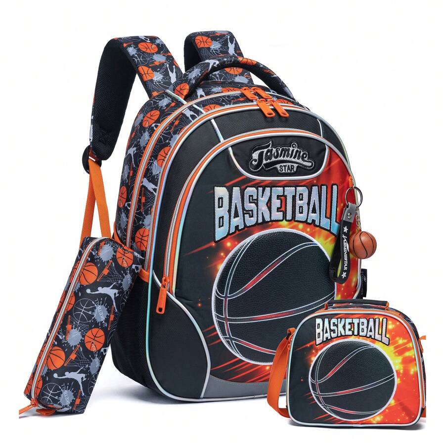 Boys 3PCS School Bookbag Set With Backpack Lunch Box And Pencil Case Lightweight And Durable For Everyday Carry Back To School - Black Green 17614 - View 1