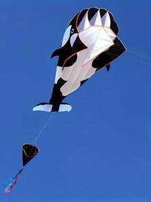 1 pezzo Delfino, balena, orca gonfiabile morbido e senza ossa, con bobina da 50 m e coda, adatto per attività all'aperto. Un regalo perfetto per amici e familiari durante le vacanze.