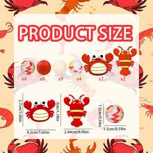 5/25/30 件可爱 3D 螃蟹和龙虾硅胶珠 - 红色和白色海鲜装饰，适用于 DIY 工艺品、钥匙扣、笔饰、项链吊坠 - 送给海滩爱好者、螃蟹和龙虾爱好者、手工艺术家的完美礼物 - 独特的设计，适合手工艺人的有趣配饰 - 龍蝦螃蟹系列 - 查看 16