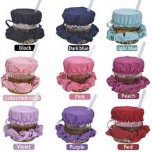 6pcs/3pcs Reusable Alcohol Drink Cup Lids With Straw Hole, Includes Scrunchie Rings, Suitable For Bars, Clubs, Parties, Prevents Foreign Objects, Nylon Cup Lid Scrunchie Set With Drinking Hole - Scrunchie Club Beverage Cup Covers - Multicolor - View 8