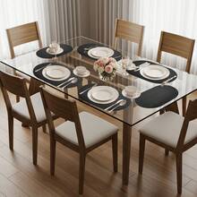 Set de 6 Manteles Individuales Antideslizantes y Reutilizables – Impermeables, Decorativos y Fáciles de Limpiar para Embellecer tu Mesa con Estilo - Negro / Net - Ver 2