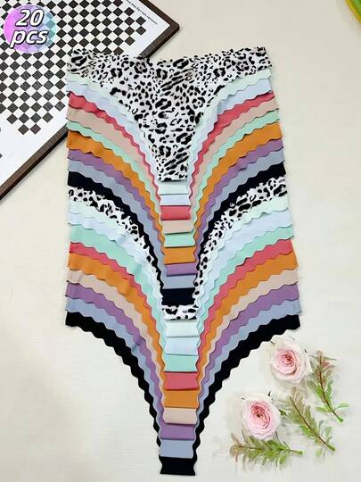 20-Piece Set,Halloween Costumes,Christmas, Featuring Comfortable, Breathable, And Highly Elastic Fabric With Seamless Wavy Edges, Suitable For Daily Work, Vacation Leisure, And Sports Fitness, Available In M\L\XL\XXL Sizes And Multiple Colors For Easy Matching, Being Sexy, Playful And Cute