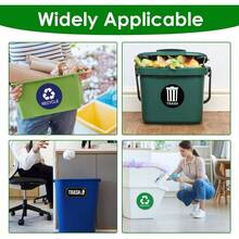 Trash And Recycle Stickers 5 Pcs For Bins, Recycling Stickers For Trash Can UV Stable And Weatherproof, Bin Labels For Kitchen Offi Garage Waste Basket Indoor Outdoor Use - Initial - View 3