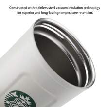 Starbucks White 473ml  Cup Classic Goddess Logo Stainless Steel Hot And Cold Insulation Travel Cup High Value Water Cup Holiday Gift Valentine's Day And Chinese Valentine's Day