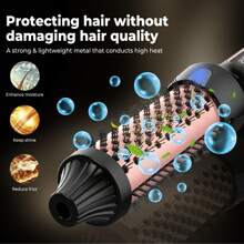 UKLISS 3-In-1 Multi-Function Hot Air Brush, Curling & Straightening, Automatic Rotating Hot Air Styler For Big Waves