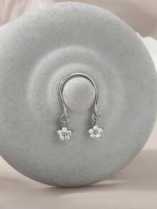 2个装无穿孔夹式乳环，可调节垂坠式锆石乳房饰品，女士不锈钢仿穿孔饰品