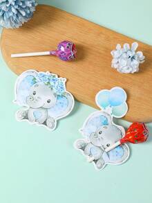 48 chiếc kẹo mút hình voi xanh dùng để trang trí thiệp, tiệc sinh nhật bé trai chủ đề voi xanh/tiệc tiết lộ giới tính em bé, thẻ gói quà, thiệp sinh nhật, nhãn dán trang trí, trang trí nhà cửa, trang trí bàn làm việc, đồ dùng cho tiệc tiết lộ giới tính em bé chủ đề voi xanh, trang trí sinh nhật, đồ dùng tự làm gói quà, trang trí sinh nhật, quà tặng tiệc tiết lộ giới tính em bé, đồ trang trí quà tặng, trang trí tiệc mừng em bé chào đời, trang trí tiệc tiết lộ giới tính. - voi xanh - Xem 7