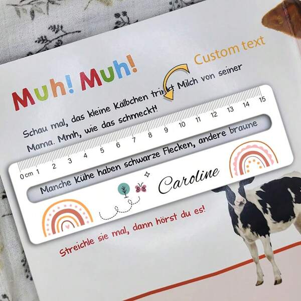 Régua de acrílico branca personalizada, régua com auxílio de leitura, régua de leitura para admissão, volta às aulas, presente para professores, presente para alunos, presente de aniversário exclusivo