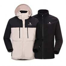 CAMEL CROWN Outdoor Three-In-One Jacket With Windproof, Waterproof, Warm And Detachable Jacket And Fleece Lining - Phantom Dark Oak Ash - View 4
