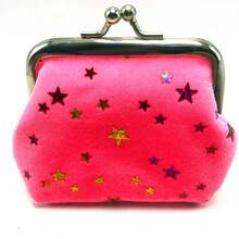 1件创意便携式羊毛五角星零钱包女短款口红硬币手提包女士钱包迷你钱包零钱包腕包
