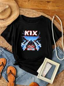 180g Pure Cotton Vintage Kix Band Blow My Fuse Shirt Short Sleeve Black Unisex S-234xl H182 Summer Versatile Top For Everyday Wear Comfortable For Women Stretched Stylish Slightly Breathable Casual Homme Graphic Soft Designer Clothes Fashion Print Round Neck Short Sleeve Streetwear