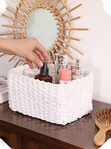 Handgeflochtenes Aufbewahrungskorb Set mit 1 oder 3 Stücke, Papierseile Material Aufbewahrungskorb, für Heim-Organisation und Lagerung, geeignet für Wohnzimmer, Schlafzimmer, Küchenschrank und Büro, Heim-Dekoration, Landhausstil-Dekoration (Klein + Mittel + Groß), Regalkörbe