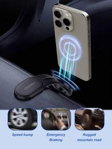 Flexible Magnetic Car Phone Holder – Adjustable Aluminum Alloy Arm With 360° Rotation, Shapeable Design For Custom Viewing Angles, Clamp-Free, Scratch & Shock Proof, Universal Compatible With IPhone& All Smartphones - Black - View 5