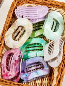 1 pieza/4 piezas Pinza de pelo de plástico ABS con patrón geométrico casual, pasador de pelo dulce para playa, viaje, fiesta, vacaciones, regreso a la escuela, accesorios de invierno para el cabello, pasador de pelo de invierno