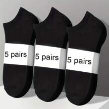 5 Pairs Of Neutral Thin And LightweightSocks - Black/White/Gray Solid Color, Soft Fabric, Machine Washable, Casual And Simple Design, Comfortable To Wear Every Day, Multifunctional Shoes, Suitable For Daily Wear