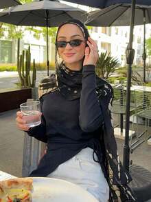 1 件女士波西米亚风格蛇皮印花头巾替代品，秋冬街头风格男女通用围巾，适合日常穿着 - 黑色 - 查看 11