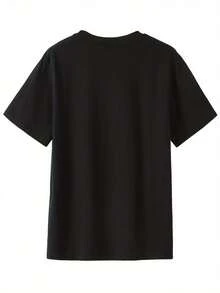 Vintage Osaka Octopus Palace Print T-Shirt, 100% Polyester, Ribbed Hem, Slightly Stretchy Top - 黑色 - 查看 2