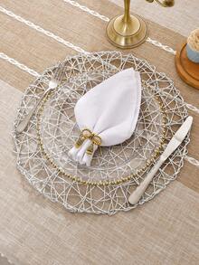 Bộ 6-12 tấm lót bàn ăn tròn dệt rỗng hiện đại tối giản, có thể giặt, dễ vệ sinh, lau sạch, chống trượt, chịu nhiệt, dùng để trang trí tiệc cưới ngày lễ - Nhiều màu - Xem 7