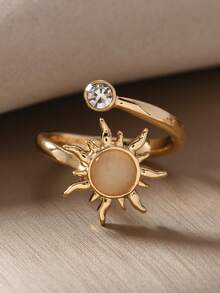 Anillo floral geométrico minimalista, adecuado para el uso diario de las mujeres y como regalo - Multicolor - Ver 7