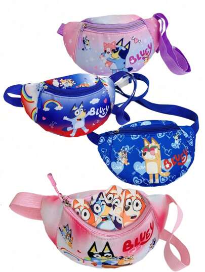 Bluey 1Pc Kawaii Blueys Family And Friends Bingo Dogs Cute Storage Lightweight Women's Everyday Bag Waist Bag Work Work Travel Durable FabricTrendy With Zipper Closure